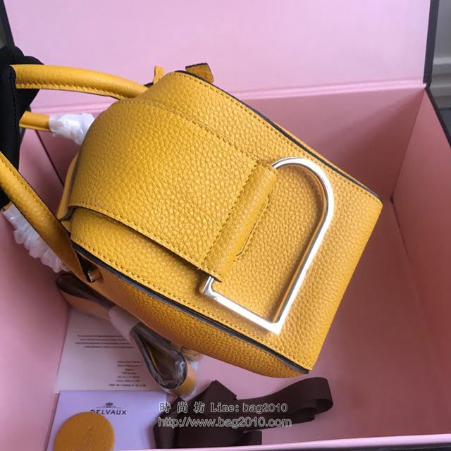 DELVAUX女包 Delvau單肩斜挎包 半手工Cool box 中號 德爾沃女手提包 手拎包 太陽黃  fcs1196